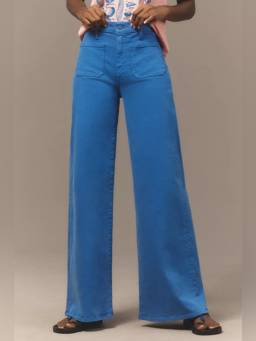 NWT MOTHER The Patch Pocket Undercover Sneak Wide-Leg Jeans